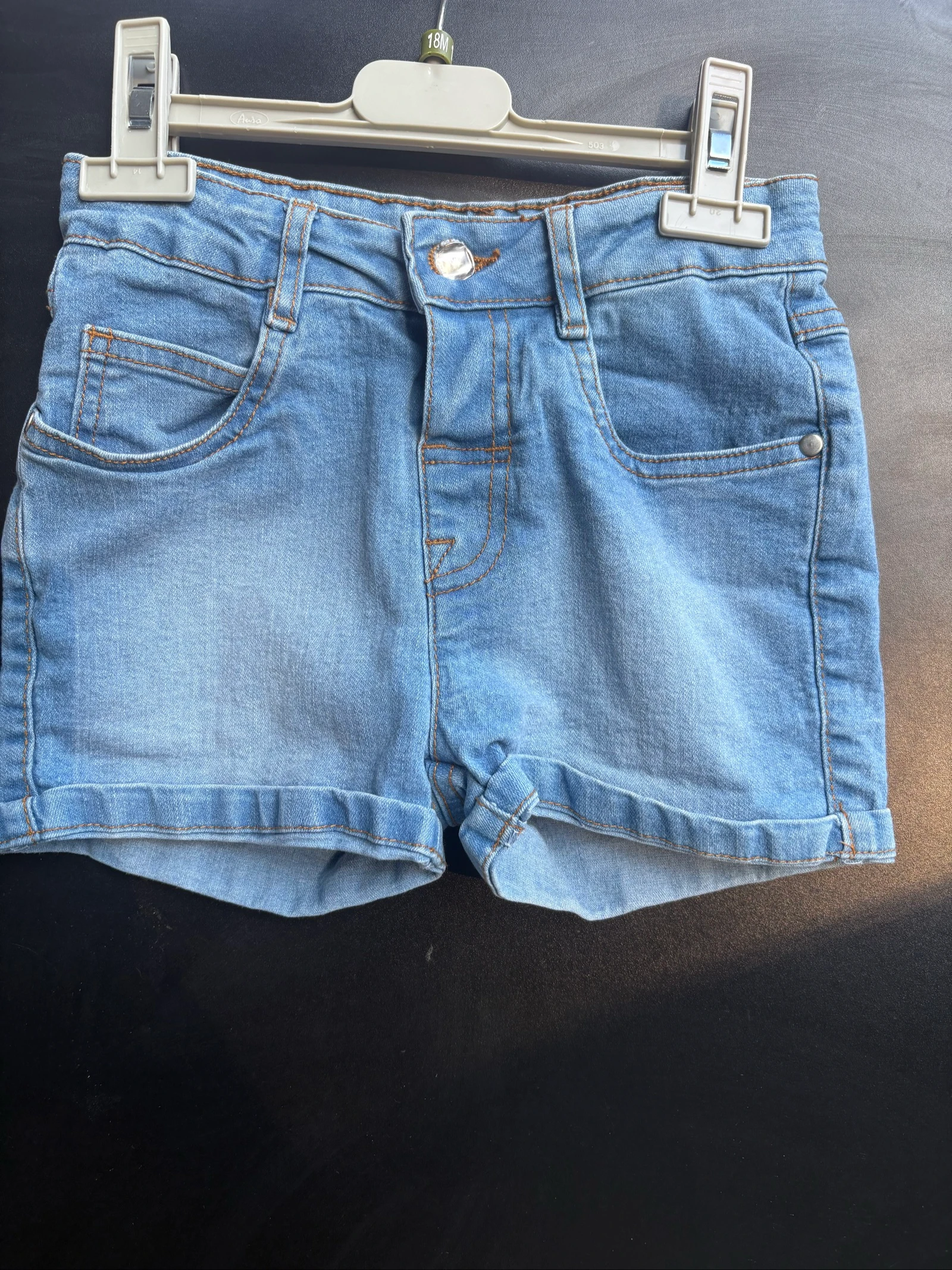 Short en jean fille U Essentiel 8 ans bleu clair – taille réglable